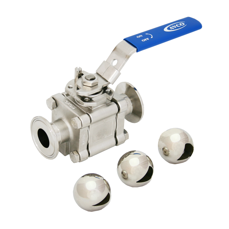 2900 Series 3 Piece, Vee Port, Sanitary, Tube OD, Control Ball Valve
