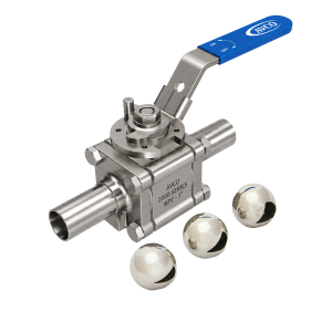 2900 Series - 3 Piece, Vee Port, Sanitary, Tube OD, Control Ball Valve (Engineered in USA)