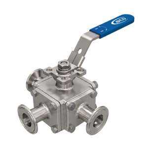 7100 Series - 3 Way/4 Way, Multi-Port, Full Port, Tube OD, Sanitary Ball Valve